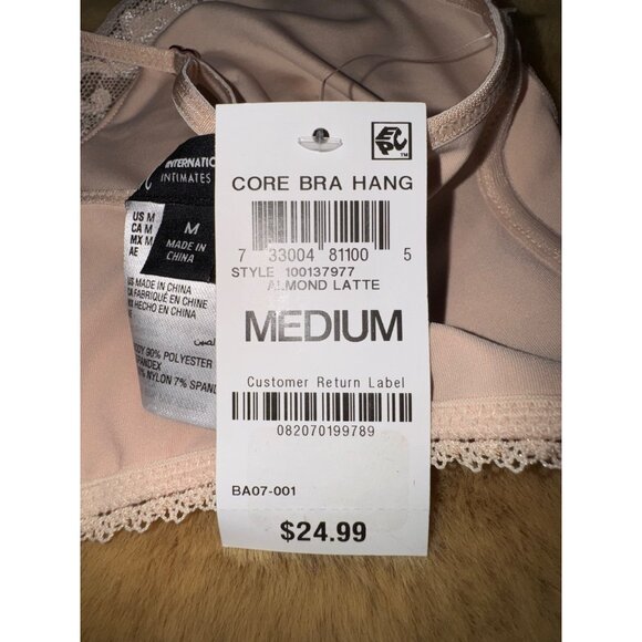 INC International Concepts Women's Lace-Trim Bralette, Almond Latte, Size M, NWT - Picture 4 of 4